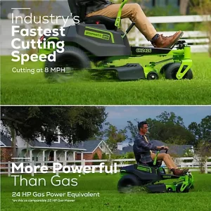 Greenworks 60V 42in 24HP Electric Battery Powered CrossoverZ ZeroTurn Riding Lawn Mower (6) 8 Ah Battery & (3) Chargers, CRZ426