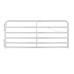 Tarter 10 ft. 2 in. 6-Bar Extra Heavy-Duty Galvanized Bull Gate 88 lb.