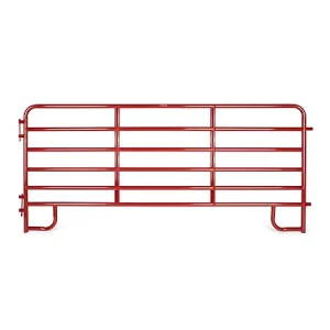 Tarter 12 ft. 2 in. 6-Bar Extra Heavy-Duty Red Corral Panel 118 lb.