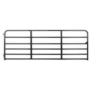 Tarter 12 ft. 6-Bar Economy Tube Gate 51 lb. Black