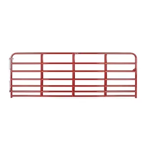 Tarter 12 ft. 7-Bar Heavy-Duty Standard Bull Gate Red