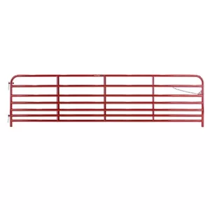 Tarter 12 ft. 7-Bar Hog Sheep Gate 62 lb. Red