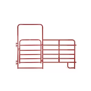 Tarter 4 ft. Red Economy Walk-Thru Arch Gate with 6 ft. Panel 71 lb.