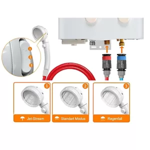 Camplux 1.32 GPM Outdoor Portable Propane Tankless Water Heater with Water Pump Kit