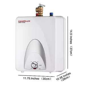 Camplux 2.5 Gallon Mini Tank Electric Water Heater with Cord Plug 1.5kW 120V