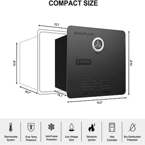 Camplux Smart Instant Propane RV Tankless Water Heater with Door and Remote Controller 2.64 GPM