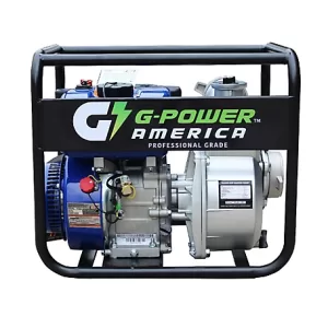 Green-Power America 3 in Centrifugal Semi-Water Trash Pump with a 208cc Engine 227.3 GPM Max Flow Rate 3 600 RPM