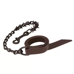 Weaver Leather Brahma Webb Pronged Lead Chain Brown Lead Oil Rubbed Chain