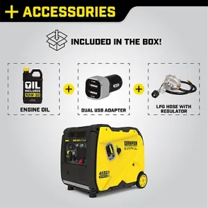 Champion Power Equipment 3,650-Watt Dual Fuel Portable Inverter Generator with Quiet Technology