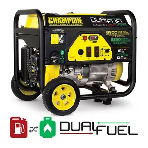 Champion Power Equipment 5,500-Watt (Gas)/5000-Watt (LPG) Dual Fuel Portable Generator with Wheel Kit