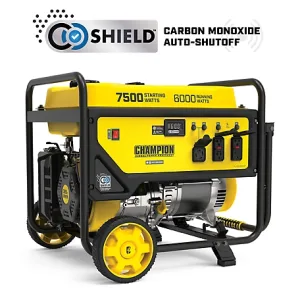 Champion Power Equipment Champion 6000-Watt Portable Generator with CO Shield and Wheel Kit