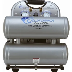 California Air Tools 2.0 HP 4.6 gal. Ultra Quiet Oil-Free Twin-Tank Electric Portable Air Compressor Aluminum